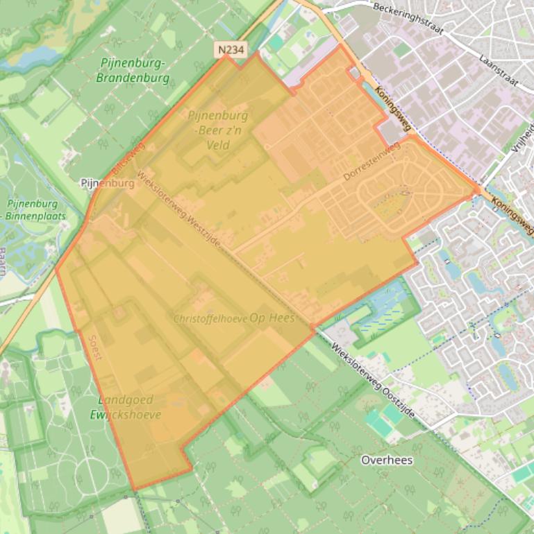 Kaart van postcodegebied 3763.