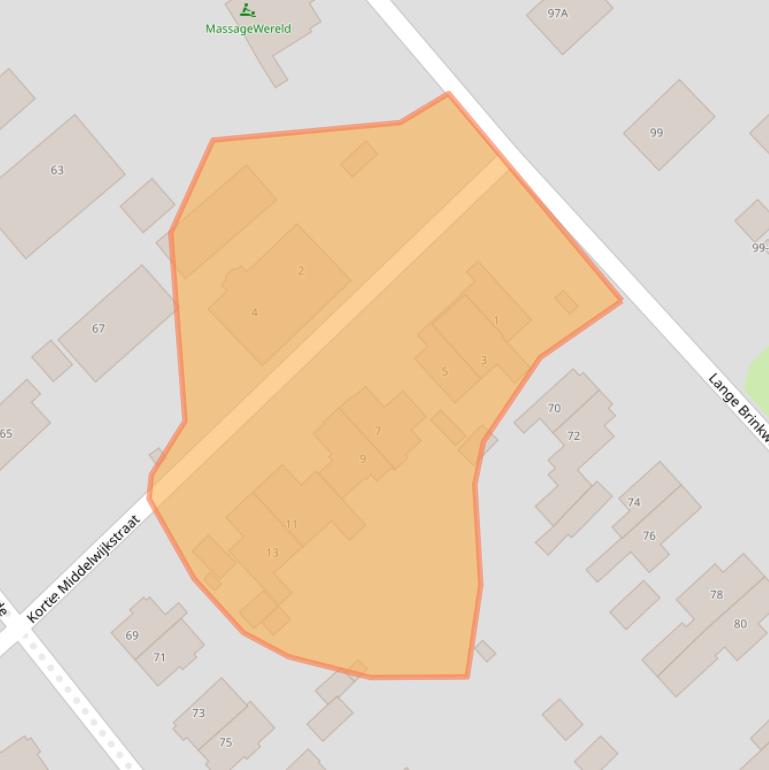 Kaart van postcodegebied 3764DB.