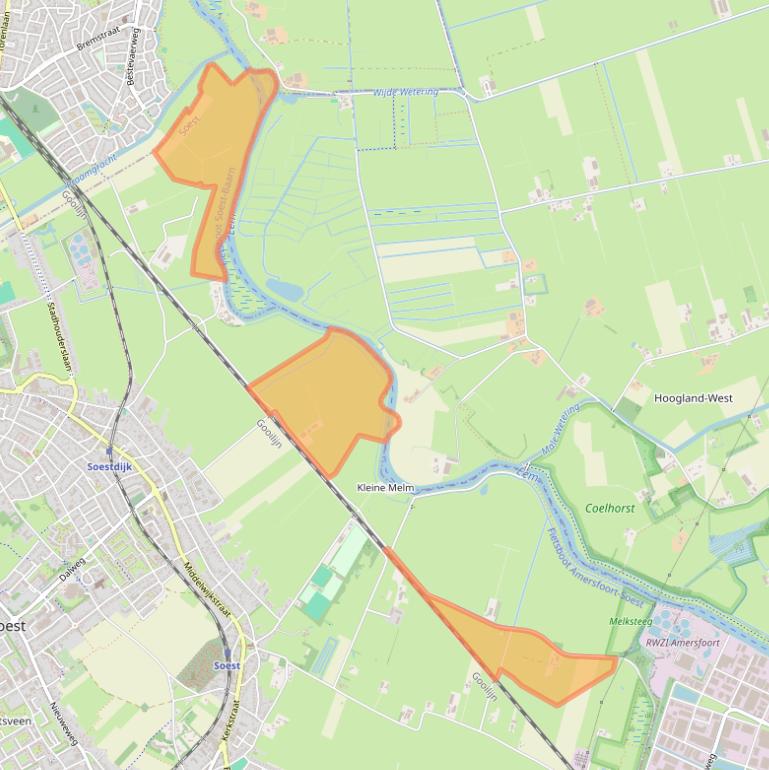 Kaart van postcodegebied 3764MS.