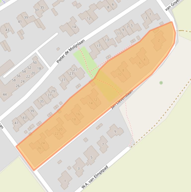 Kaart van postcodegebied 3764SE.