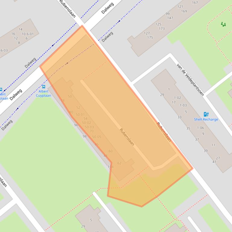 Kaart van postcodegebied 3764VJ.