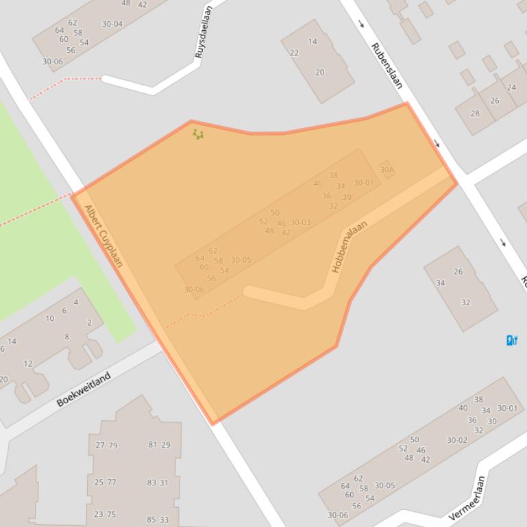 Kaart van postcodegebied 3764WJ.