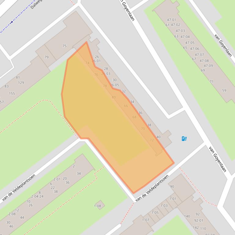 Kaart van postcodegebied 3764XK.