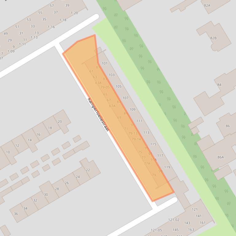 Kaart van postcodegebied 3765AW.