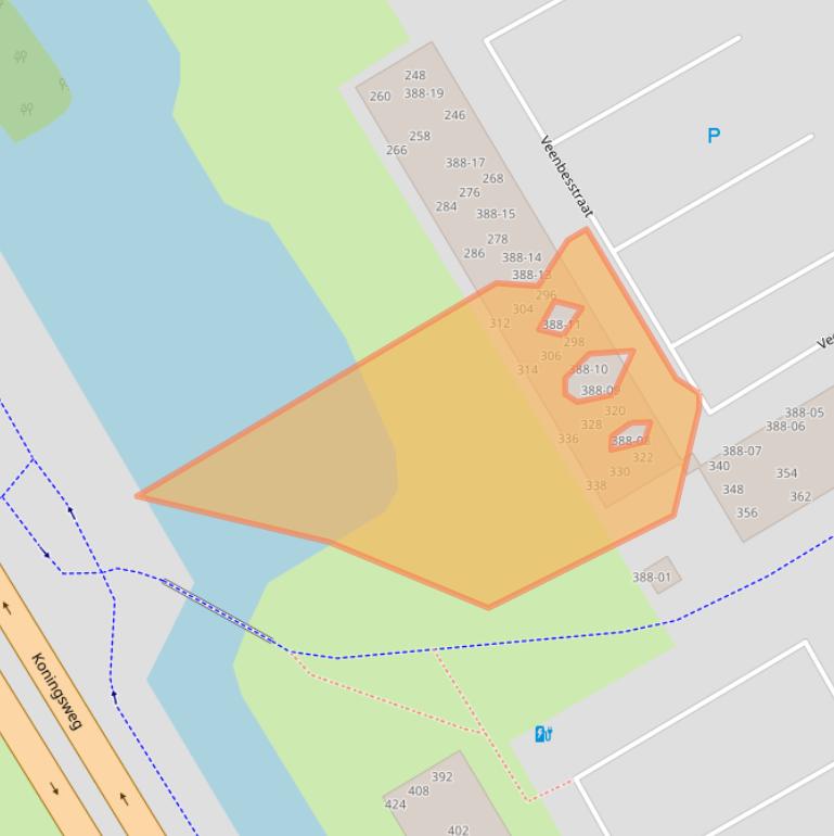 Kaart van postcodegebied 3765BJ.