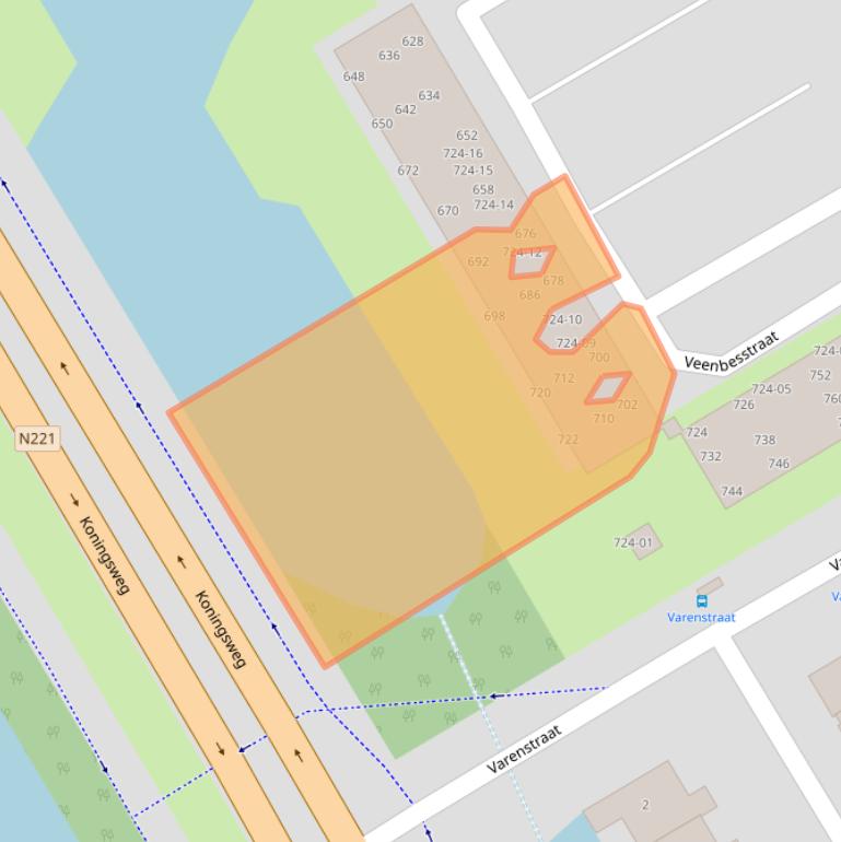 Kaart van postcodegebied 3765BV.