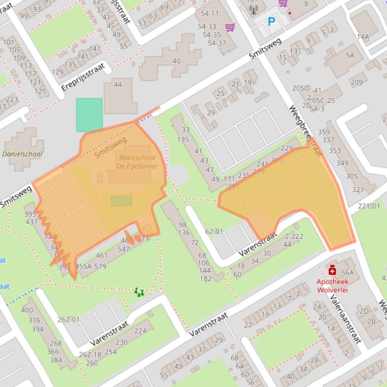 Kaart van postcodegebied 3765CJ.