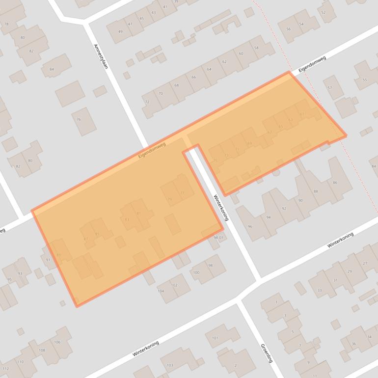 Kaart van postcodegebied 3765EB.