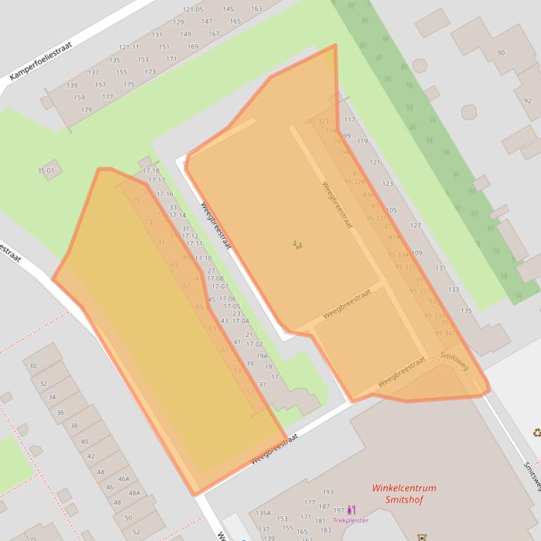 Kaart van postcodegebied 3765XB.