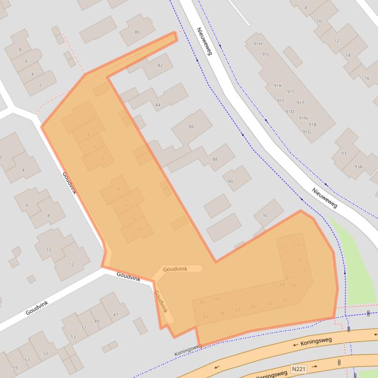 Kaart van postcodegebied 3766WJ.