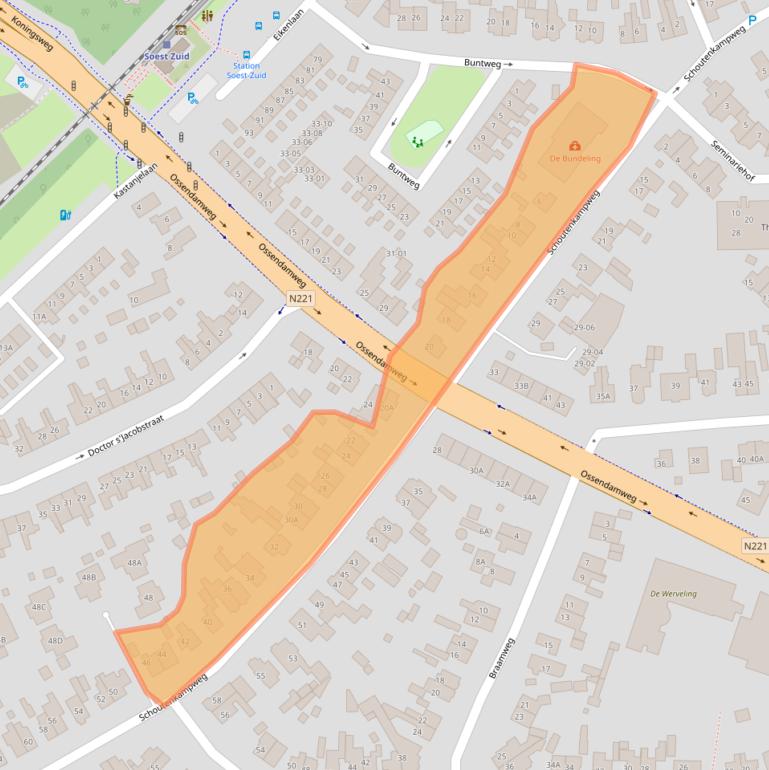 Kaart van postcodegebied 3768AE.