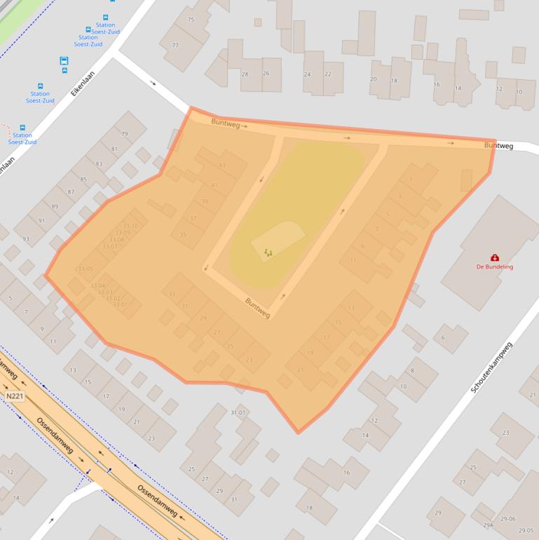 Kaart van postcodegebied 3768AV.