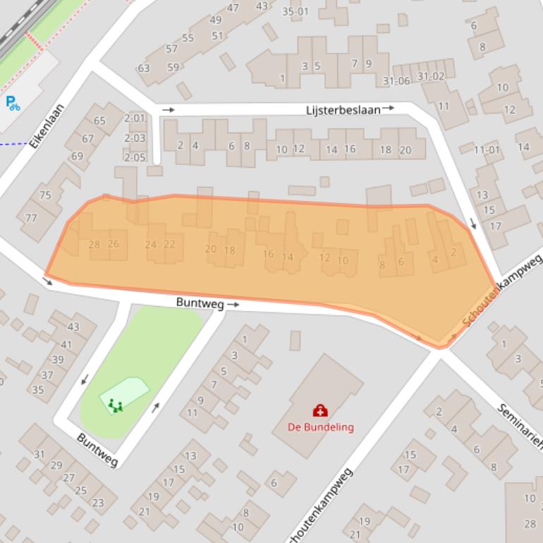 Kaart van postcodegebied 3768AW.