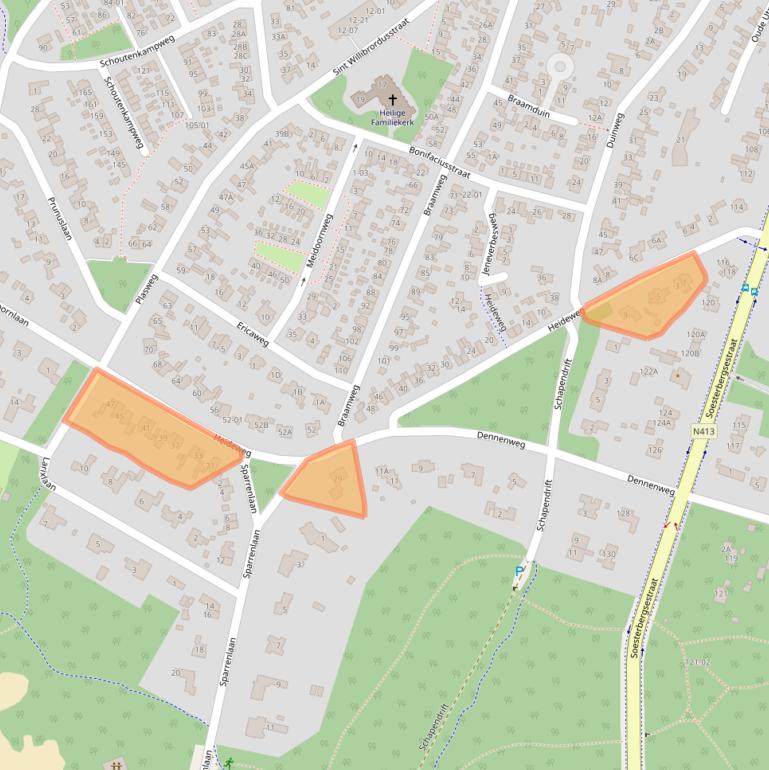 Kaart van postcodegebied 3768BA.