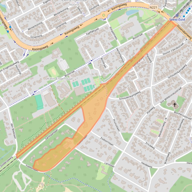 Kaart van postcodegebied 3768BK.