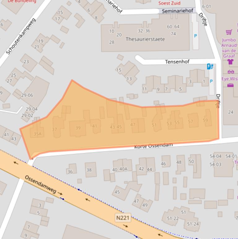 Kaart van postcodegebied 3768CS.