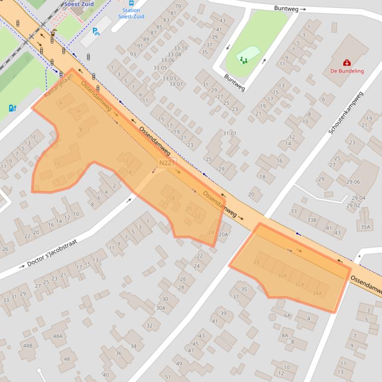 Kaart van postcodegebied 3768CX.