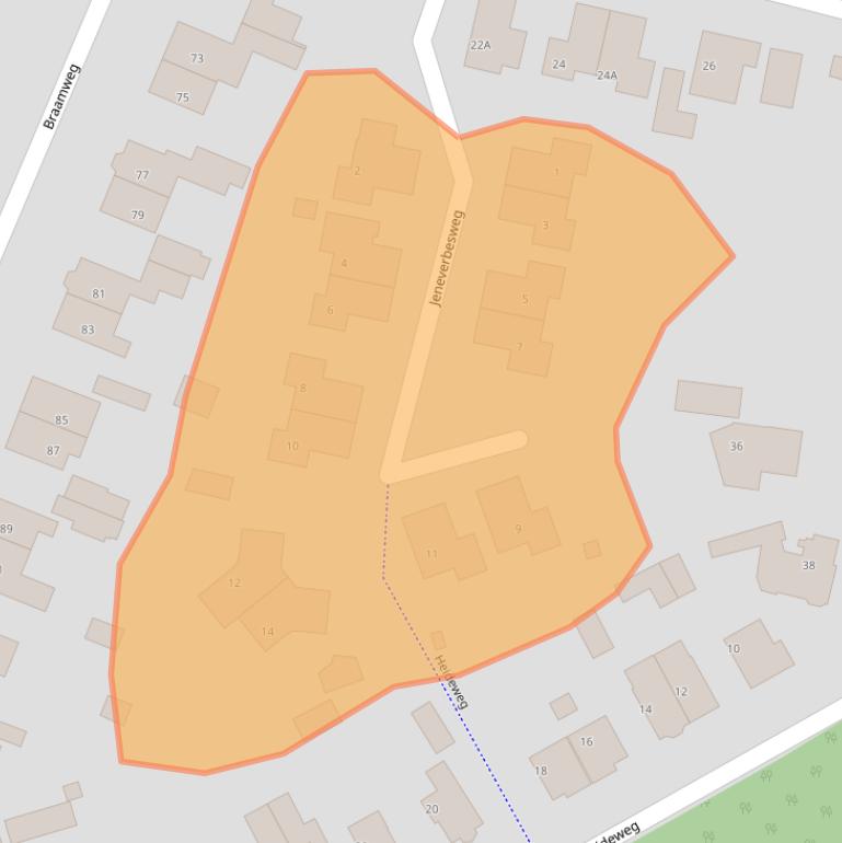 Kaart van postcodegebied 3768CZ.