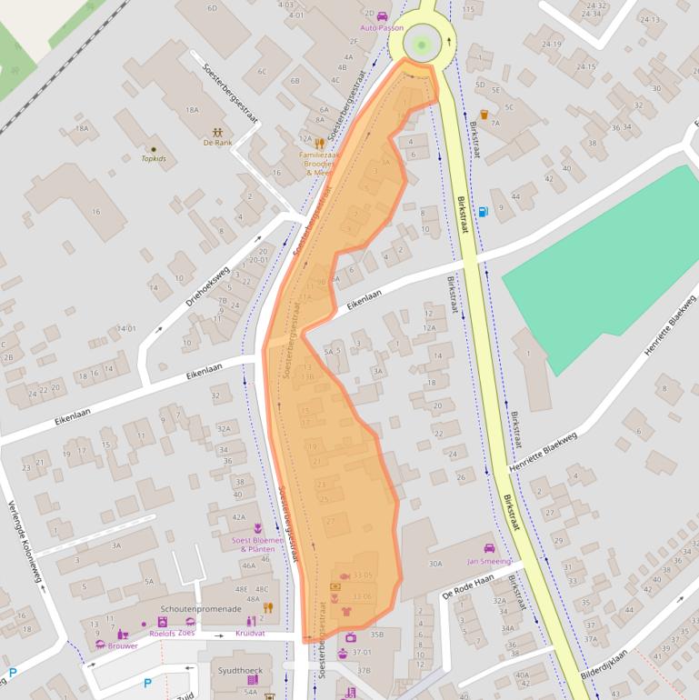 Kaart van postcodegebied 3768EA.