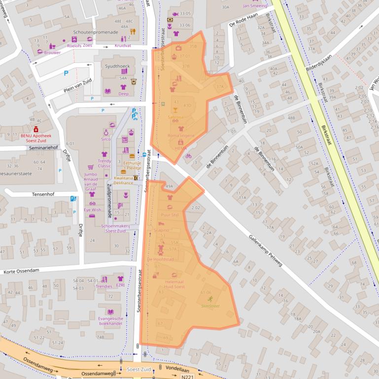 Kaart van postcodegebied 3768EB.