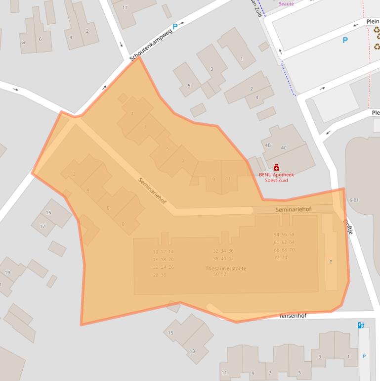 Kaart van postcodegebied 3768EE.