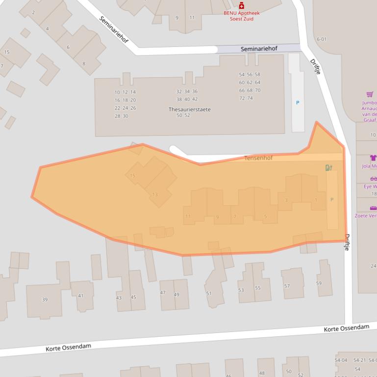 Kaart van postcodegebied 3768EG.