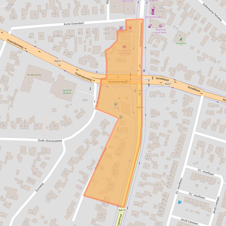 Kaart van postcodegebied 3768EK.