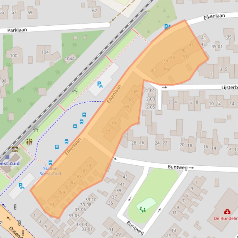 Kaart van postcodegebied 3768ET.