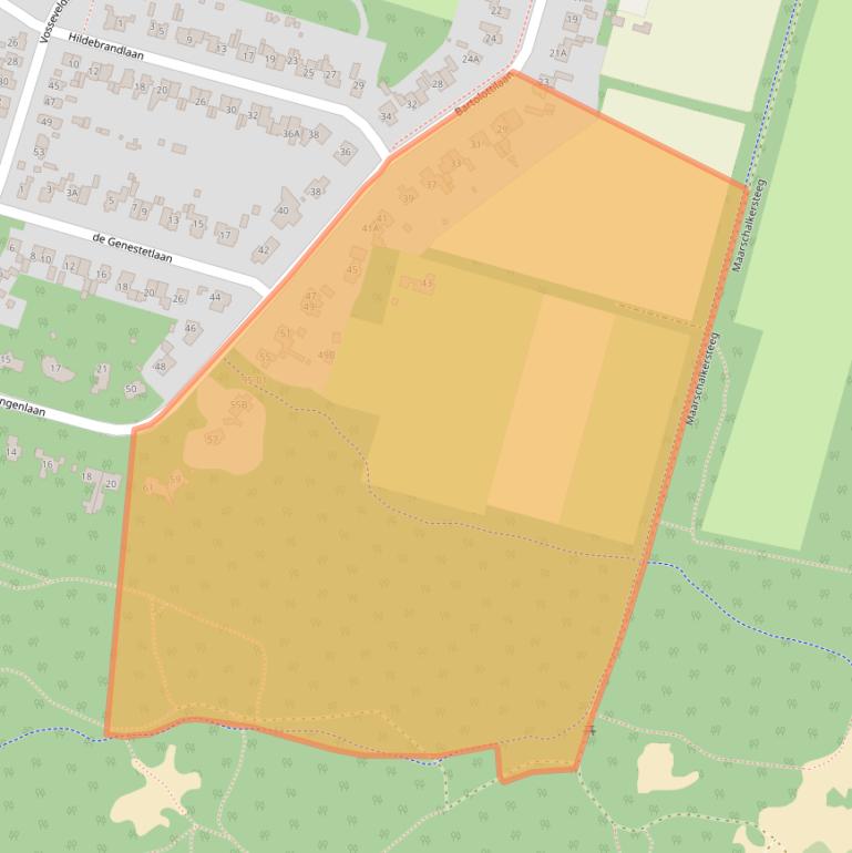 Kaart van postcodegebied 3768GB.