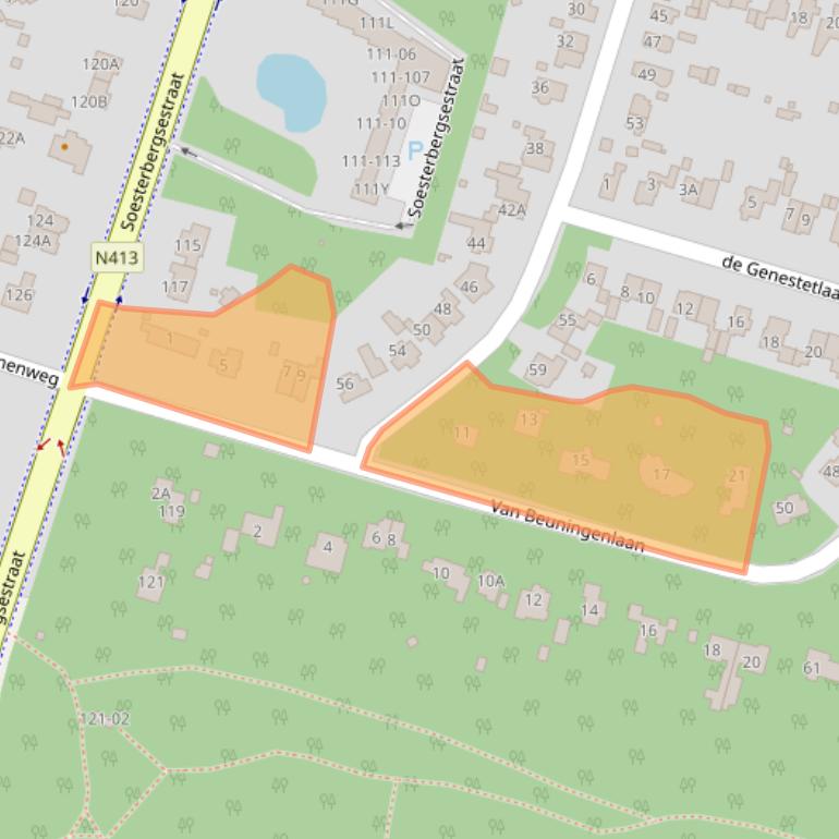 Kaart van postcodegebied 3768GE.