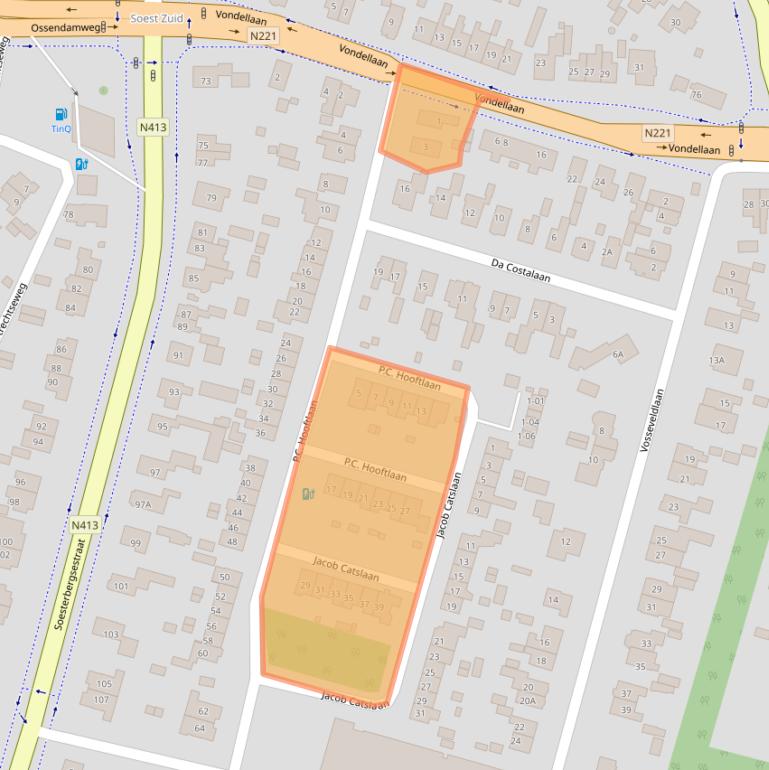 Kaart van postcodegebied 3768GR.