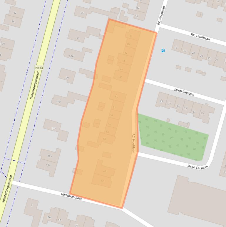 Kaart van postcodegebied 3768GT.