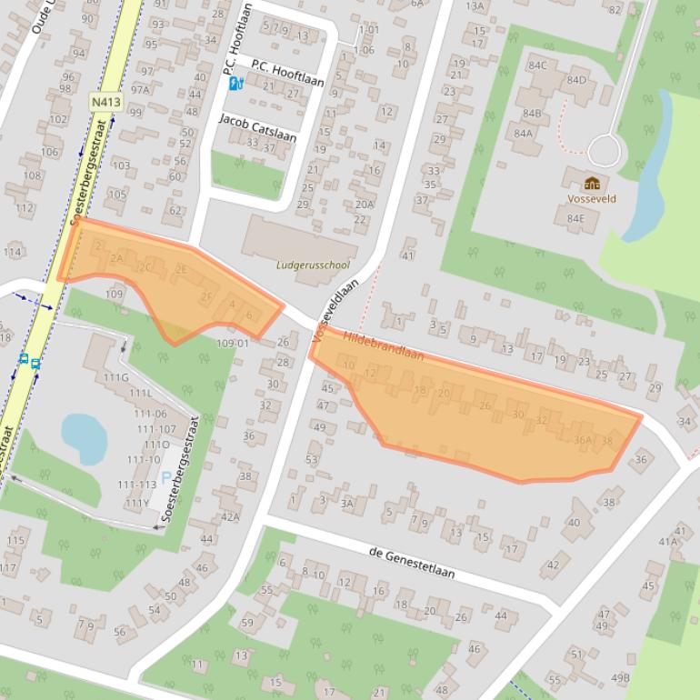 Kaart van postcodegebied 3768GW.