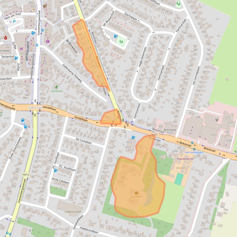 Kaart van postcodegebied 3768HJ.