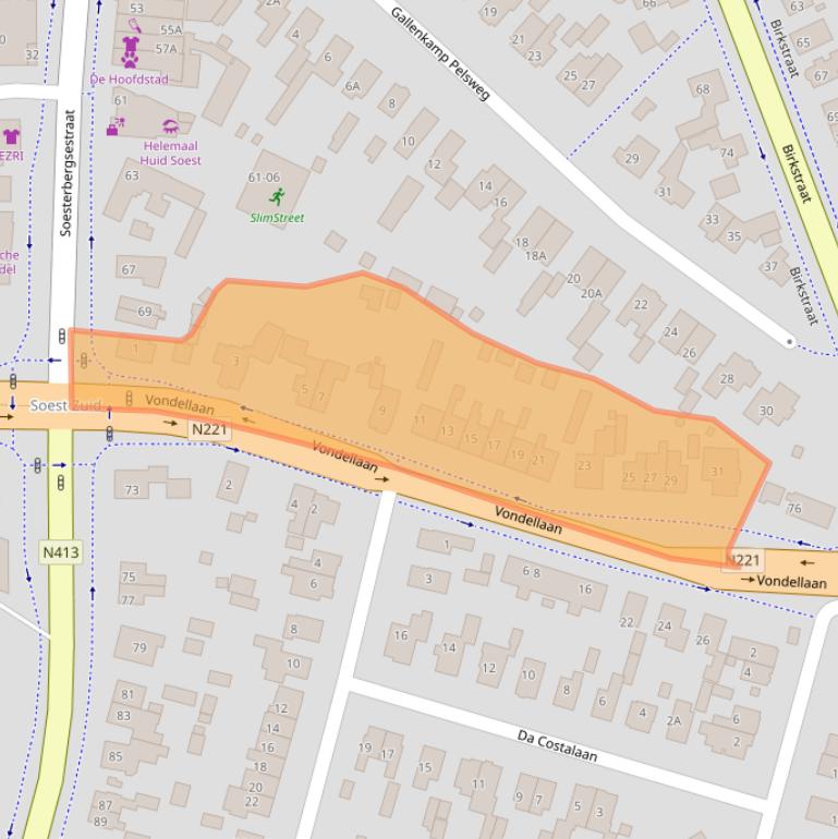 Kaart van postcodegebied 3768HR.