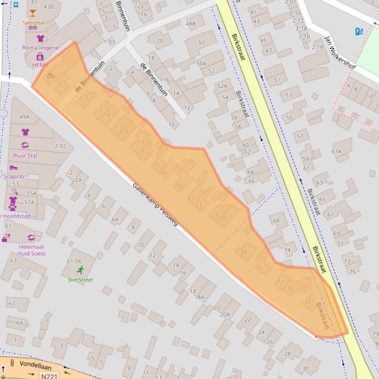 Kaart van postcodegebied 3768HT.