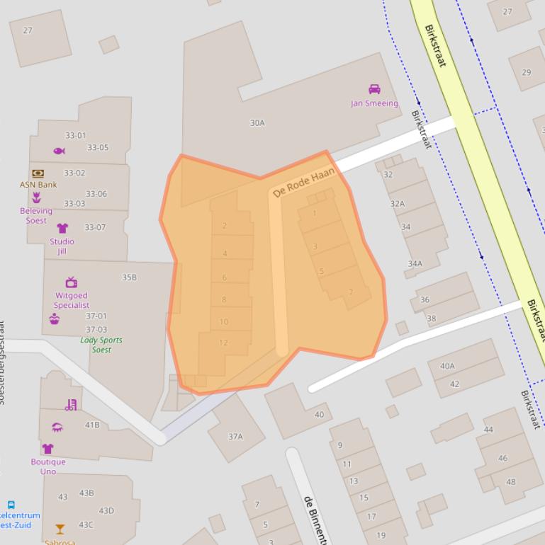 Kaart van postcodegebied 3768HZ.