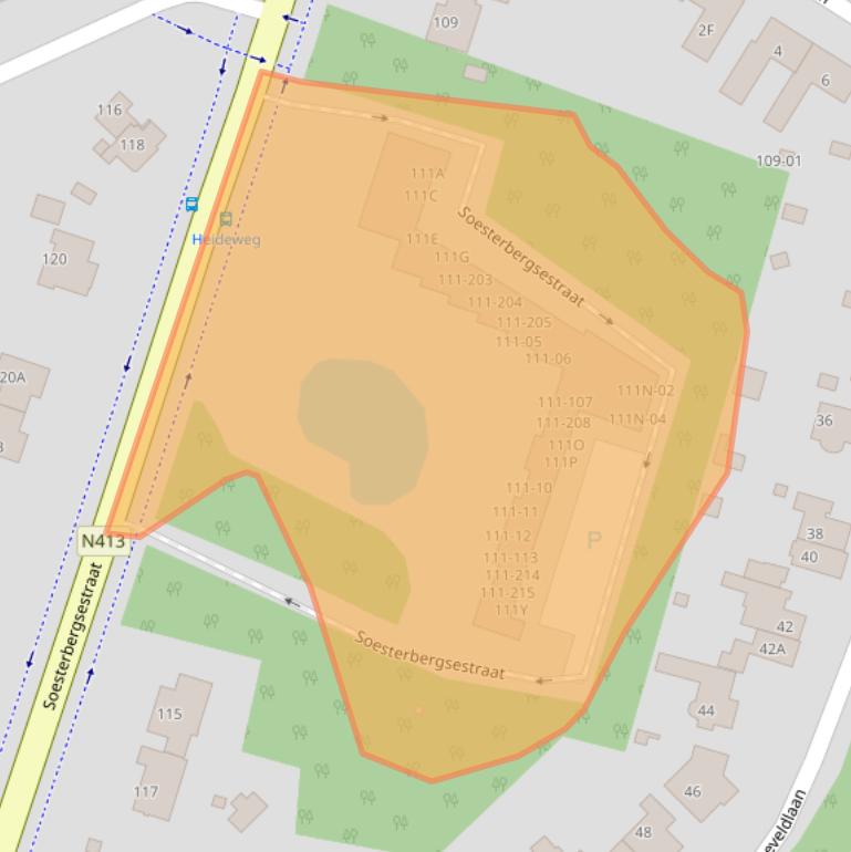 Kaart van postcodegebied 3768MA.