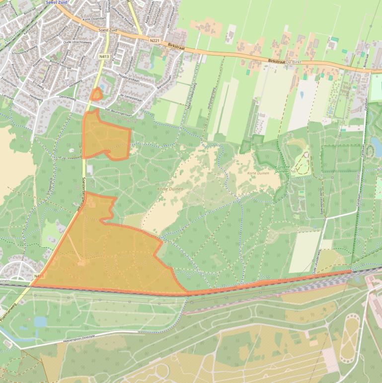 Kaart van postcodegebied 3768MB.