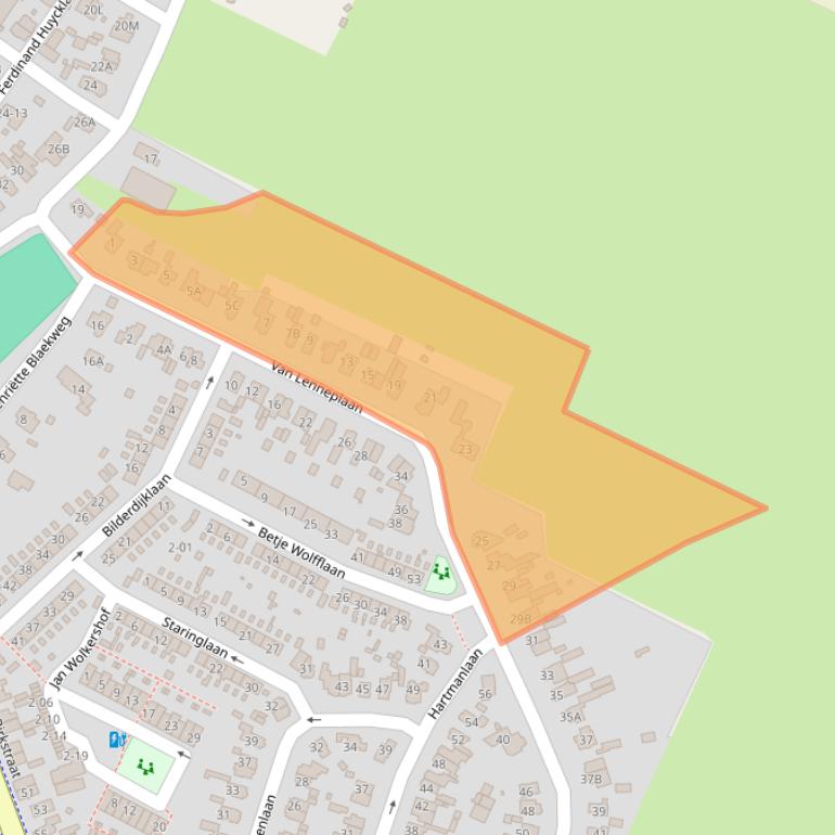 Kaart van postcodegebied 3768XM.