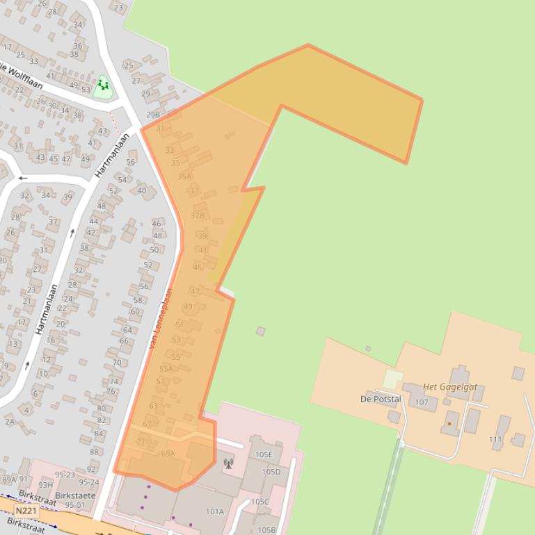Kaart van postcodegebied 3768XN.
