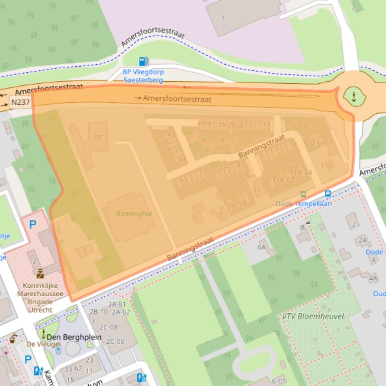 Kaart van postcodegebied 3769AA.