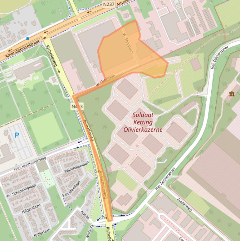 Kaart van postcodegebied 3769AC.