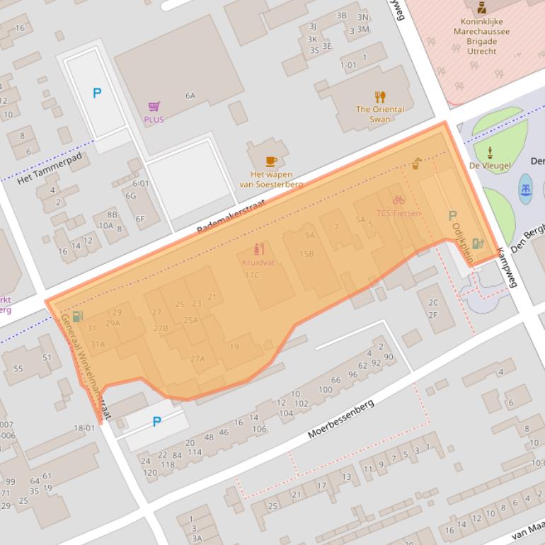 Kaart van postcodegebied 3769BB.