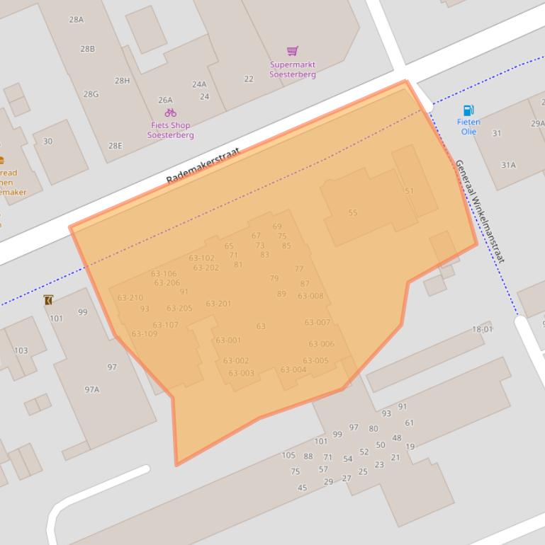 Kaart van postcodegebied 3769BC.