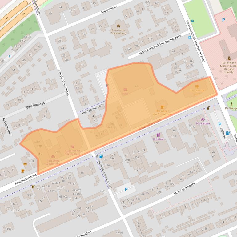 Kaart van postcodegebied 3769BD.