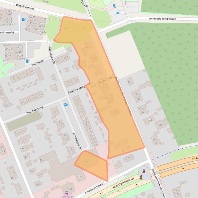 Kaart van postcodegebied 3769BH.