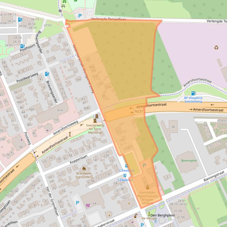 Kaart van postcodegebied 3769BJ.