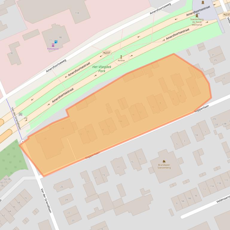 Kaart van postcodegebied 3769BL.