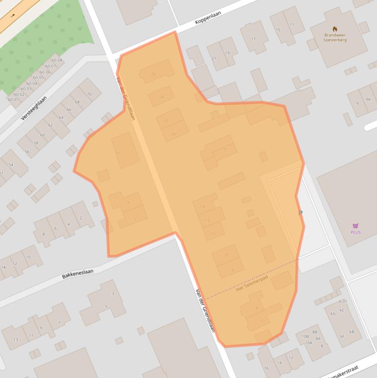 Kaart van postcodegebied 3769BM.